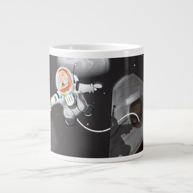 Astronaut Space Walk outside capsule Giant Coffee Mug (Front)