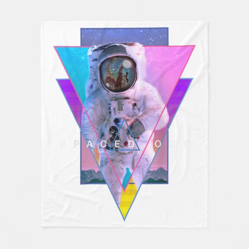 Astronaut Spaced Out Esthetic Vaporwave Outer Spa Fleece Blanket