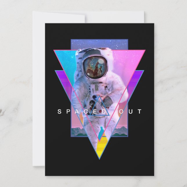 Astronaut Spaced Out Esthetic Vaporwave Outer Spa Save The Date (Front)