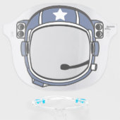 Astronaut Spaceman Space Helmet Blue With Star Face Shield (Front w/Glasses)