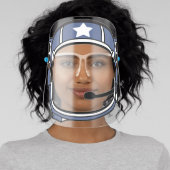 Astronaut Spaceman Space Helmet Blue With Star Face Shield (Insitu)