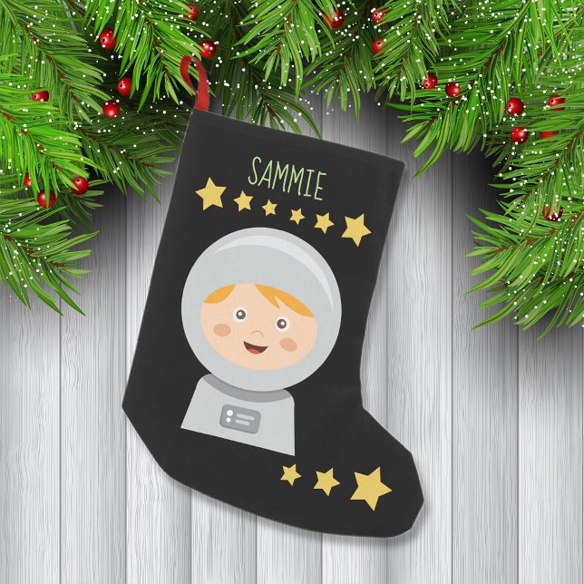 Astronaut - Spaceman Stars In Space Small Christmas Stocking (Creator Uploaded)