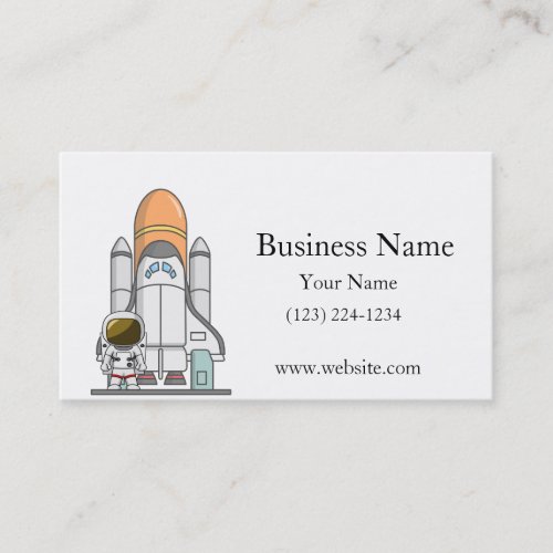 Little Astronaut &amp; Spaceship Business Card Template