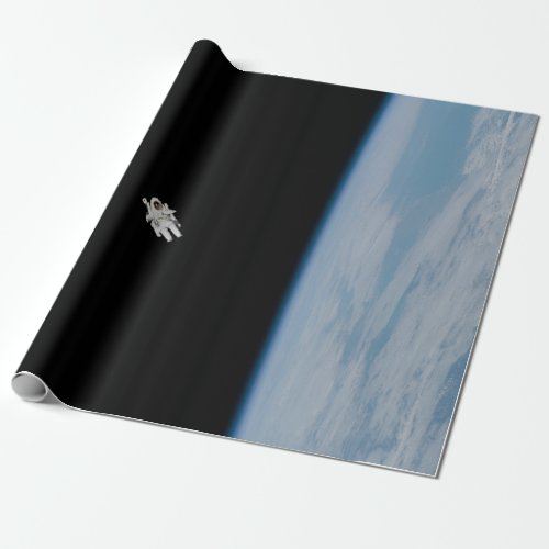 Astronaut Spacewalking Above Earth Wrapping Paper