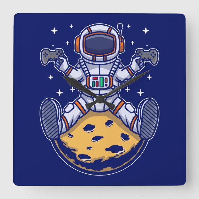Astronaut Square Wall Clock (Front)