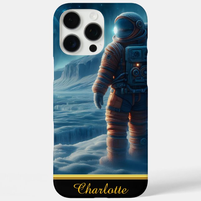 Astronaut stands on a frost-covered surface Case-Mate iPhone case (Back)