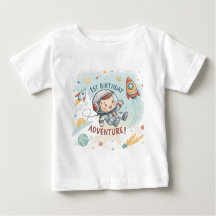 Astronaut Stars Rocket Planet Boy 1st Birthday Bab