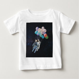 Astronaut Stars & Space Colorful Balloons Baby T-Shirt