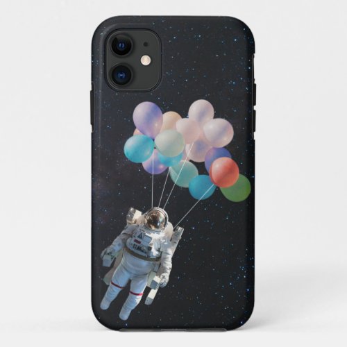 Astronaut Stars  Space Colorful Balloons iPhone 11 Case