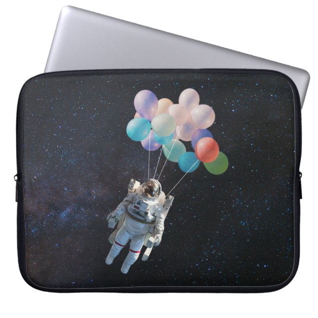 Astronaut Stars & Space Colorful Balloons Laptop Sleeve (Front)