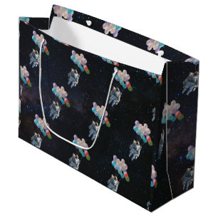 Astronaut Stars & Space Colorful Balloons Large Gift Bag