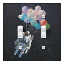 Astronaut Stars & Space Colorful Balloons Light Switch Cover