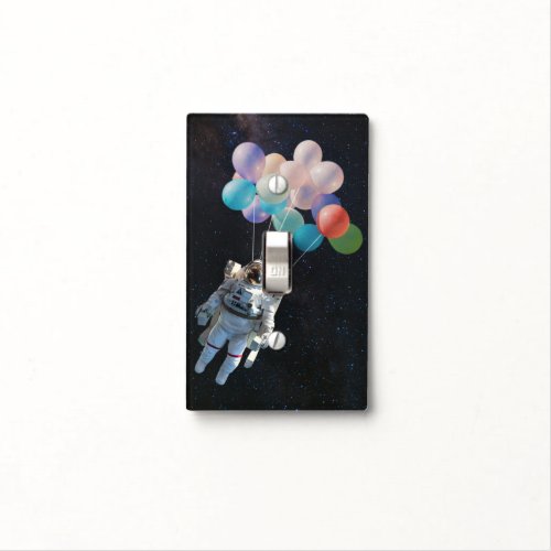 Astronaut Stars  Space Colorful Balloons Light Switch Cover