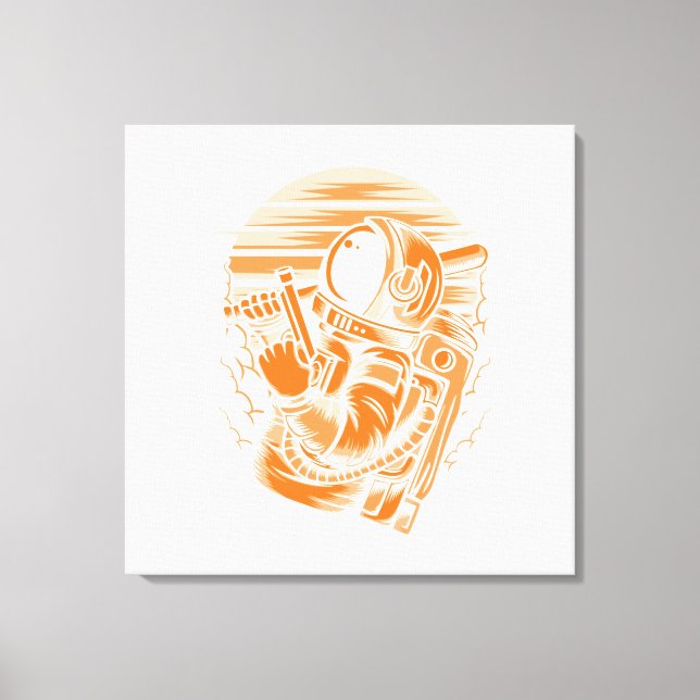 Astronaut Status Stretched Canvas Print (Front)
