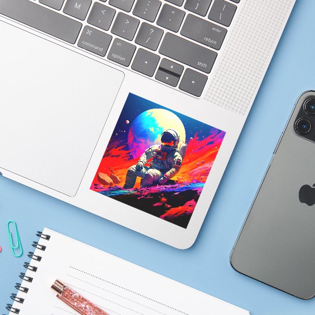 Astronaut Sticker (Laptop w/ iPhone)