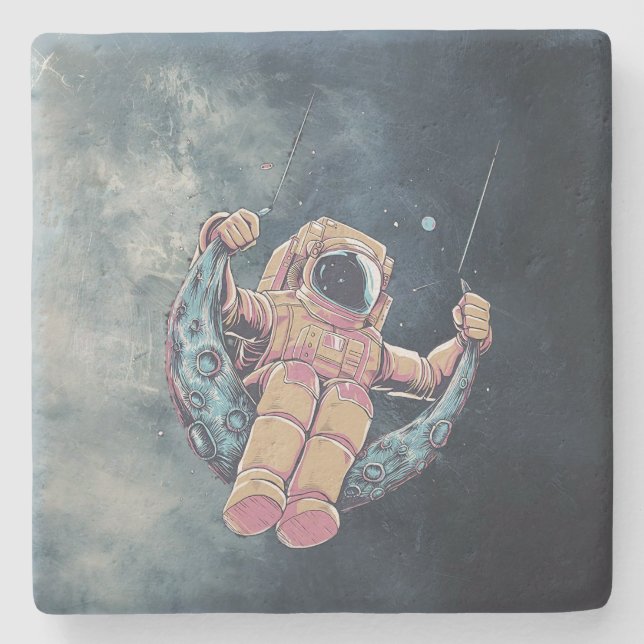 Astronaut Stone Coaster (Front)
