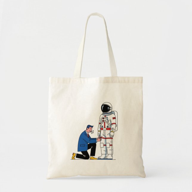 Astronaut Suit Tailor Minimalist Unisex T-shirt Tote Bag (Front)