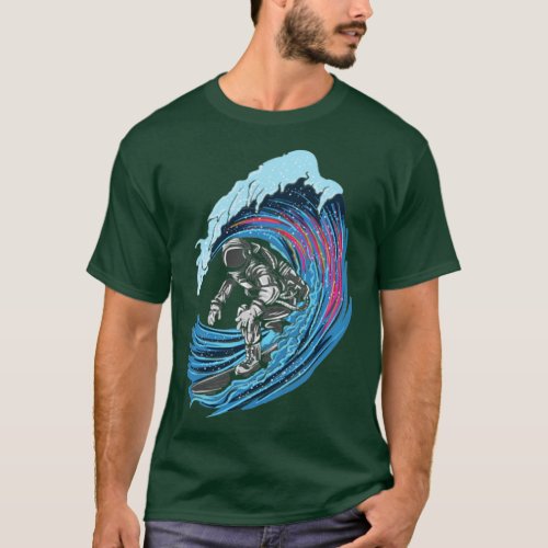 Astronaut Surfer Stylish Space T_Shirt