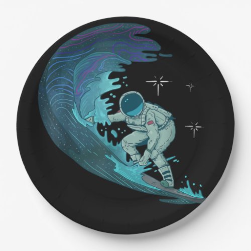 Astronaut Surfing Outer SpaceSky Stars Space Su Paper Plates