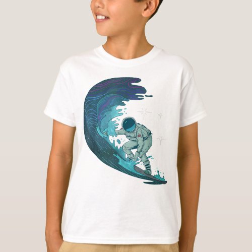Astronaut Surfing Outer SpaceSky Stars Space Su T_Shirt