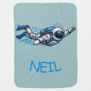 Astronaut Swimming Baby Blanket