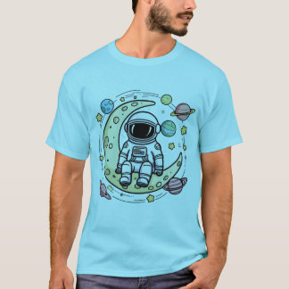 Astronaut T-Shirt: Relaxing on the Moon T-Shirt
