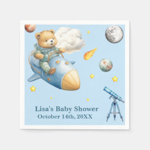 Astronaut Teddy Bear Baby Shower Napkins