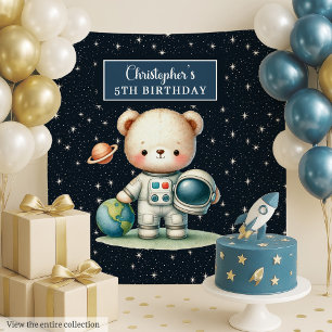 Astronaut Teddy Bear Backdrop for Boy’s Party