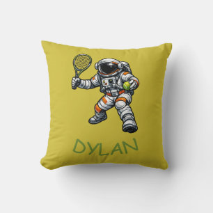 Astronaut Tennis Throw Pillow