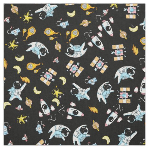 Astronaut theme in space fabric