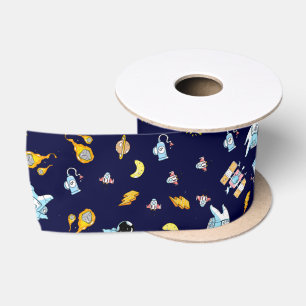 Astronaut theme in space satin ribbon