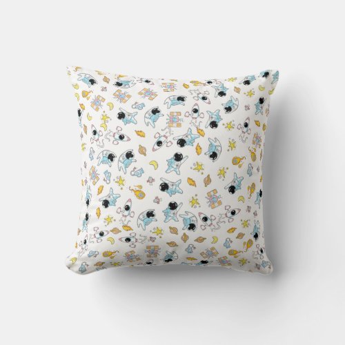 Astronaut theme in space throw pillow