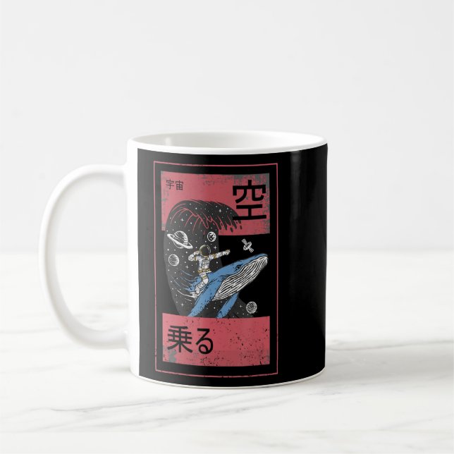 Astronaut Theme Space Man On A Whale  Coffee Mug (Left)