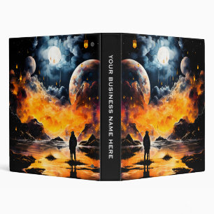 Astronaut Traveler Cosmic Horizon Journey 3 Ring Binder