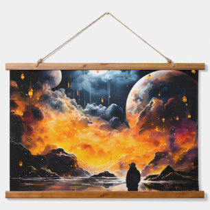 Astronaut Traveler Cosmic Horizon Journey Hanging Tapestry