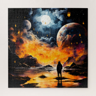 Astronaut Traveler Cosmic Horizon Journey Jigsaw Puzzle