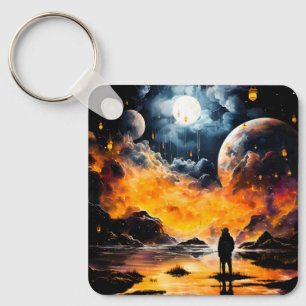 Astronaut Traveler Cosmic Horizon Journey Keychain