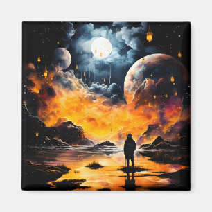 Astronaut Traveler Cosmic Horizon Journey Magnet
