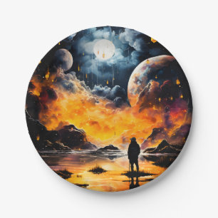 Astronaut Traveler Cosmic Horizon Journey Paper Plates