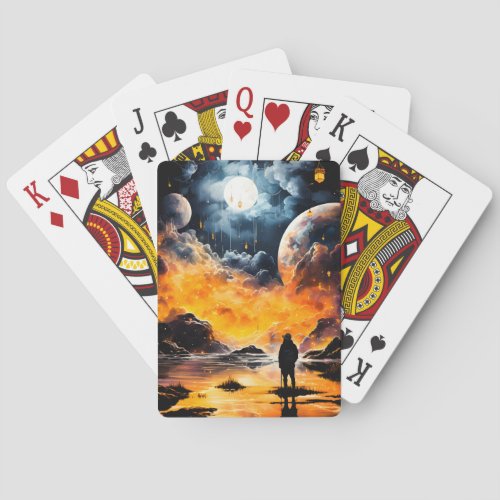 Astronaut Traveler Cosmic Horizon Journey Poker Cards