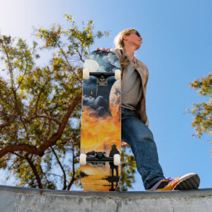 Astronaut Traveler Cosmic Horizon Journey Skateboard