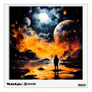 Astronaut Traveler Cosmic Horizon Journey Wall Decal