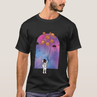 Astronaut Traveling With Planets T-Shirt