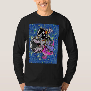 Astronaut Trex Space Dabbing Paint T-Shirt