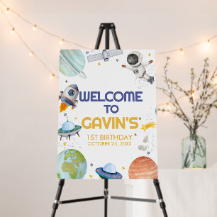 Astronaut Trip Around the Sun BirthdayWelcome Sign