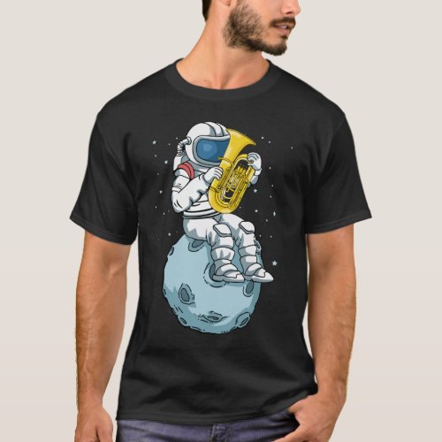 Astronaut Tuba Player Music Gift Kids Band Tuba T_Shirt
