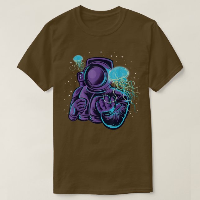 Astronaut Under Water Cosmonauts Space Moon Planet T-Shirt (Design Front)