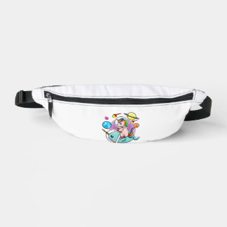 Astronaut Unicorn Riding Narwhal Space Universe Fanny Pack
