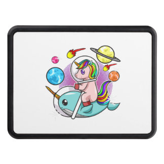 Astronaut Unicorn Riding Narwhal Space Universe Hitch Cover
