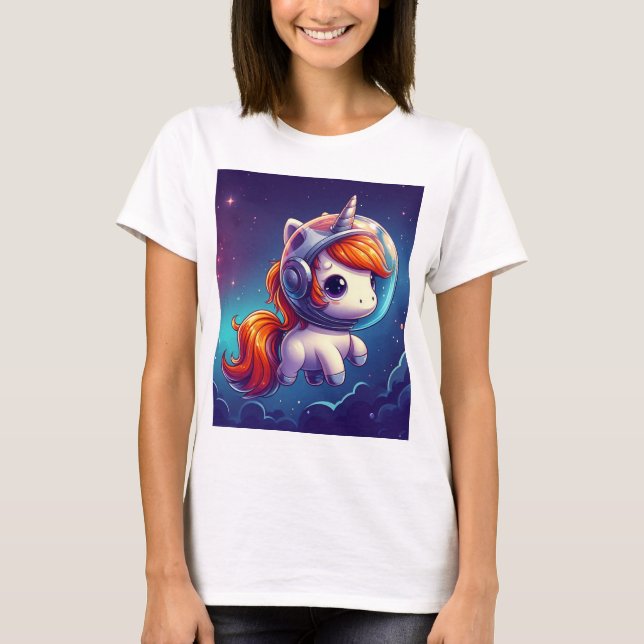 Astronaut Unicorn Women's Basic T-Shirt (Front)
